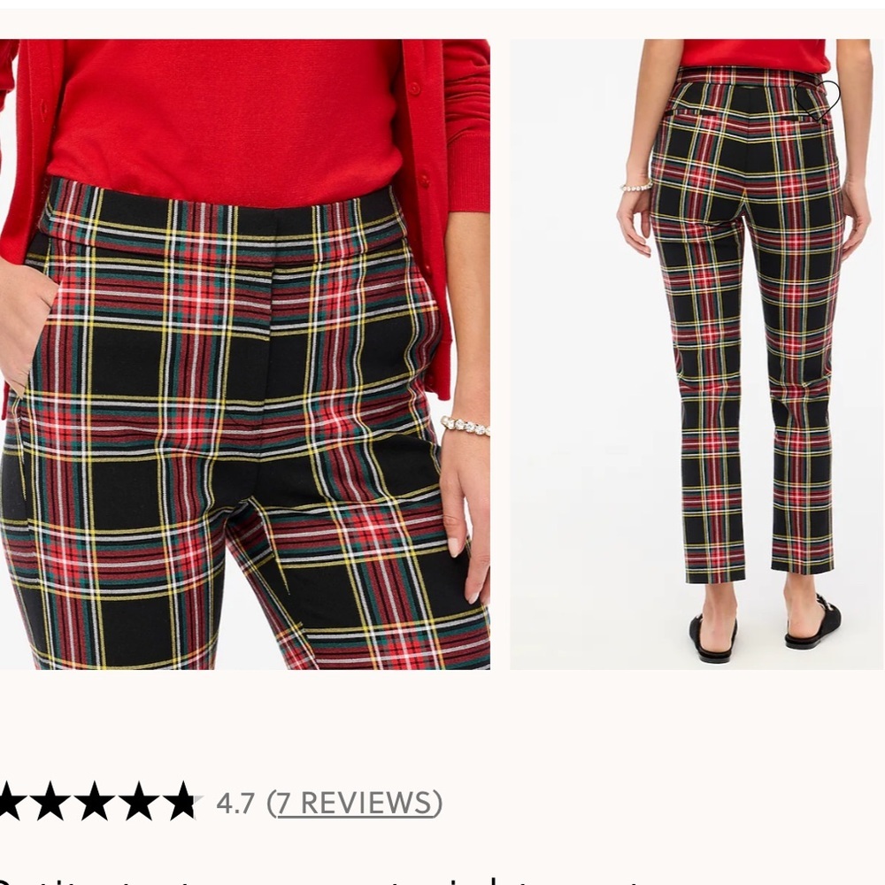 $128 J crew Tartan Plaid Pants - Multicolor size 4 cropped
